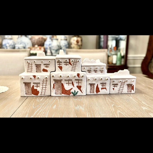 Other - Southwestern Adobe village houses canister set/cookie jar Native American Pueblo